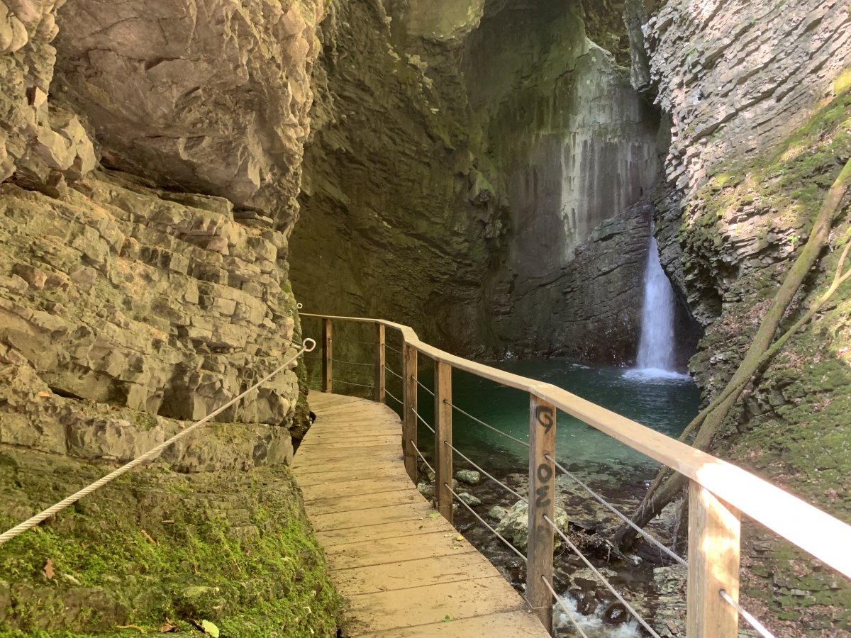 simply do not miss the Kozjak waterfall walk..