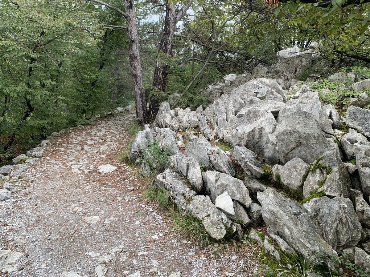 Parts of the path are like an art gallery for rocks..