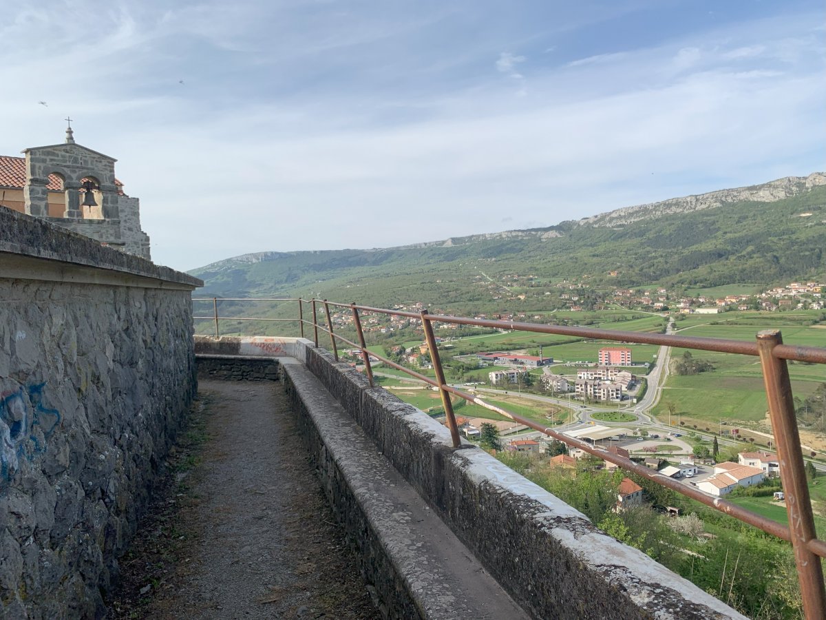 View from the back of the old town to the current Slovenian Border on the cliffs..