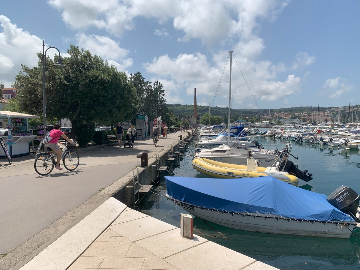 Walk this way from the island towards the marina and the extra beaches..