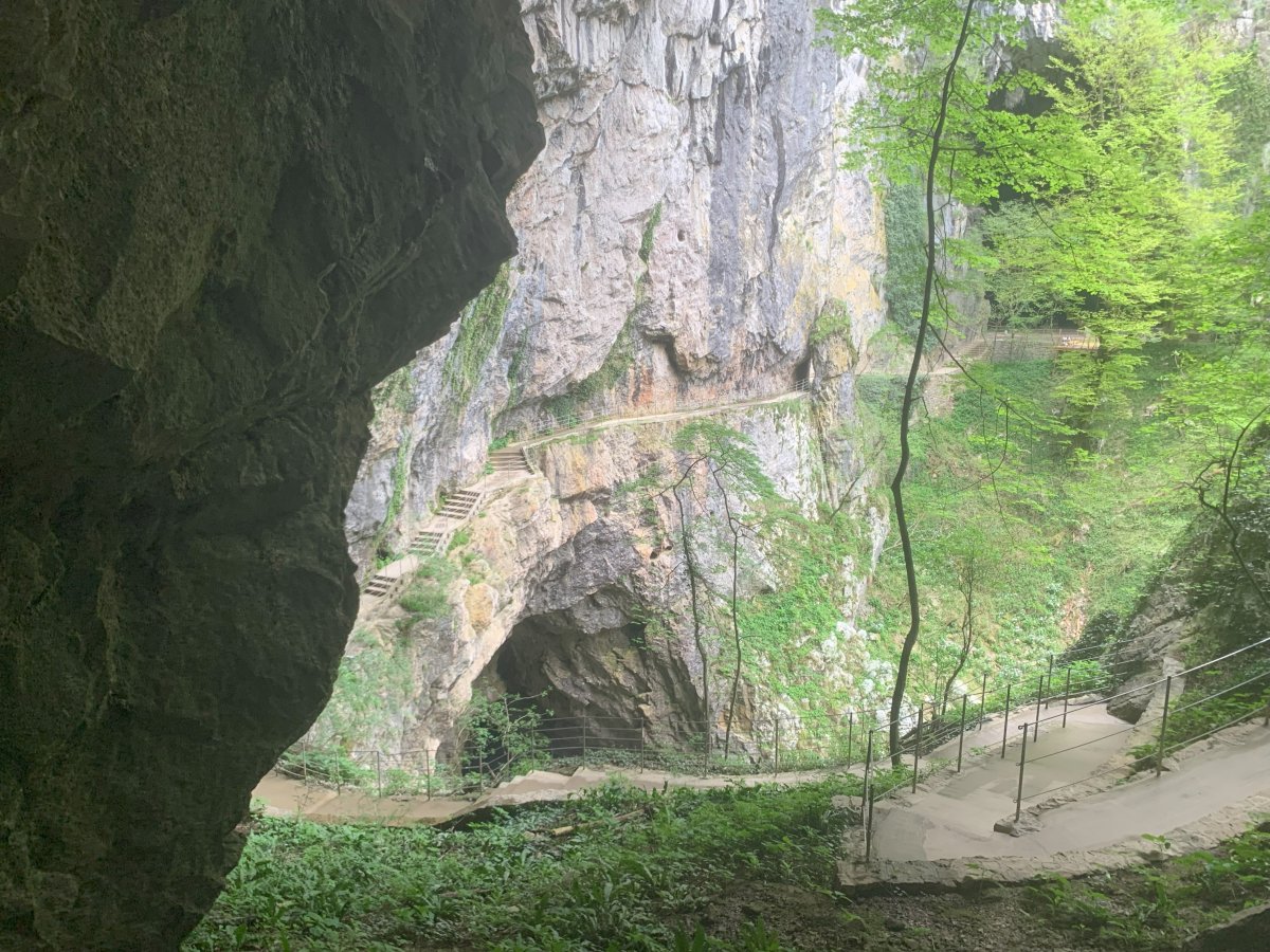 This is the easiest route back from the cave to the furnicular, so you must be able to do some steps.. This is the easiest route back from the cave to the furnicular, so you must be able to do some steps..