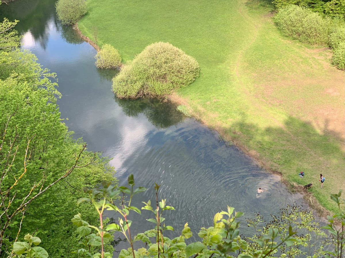 Swimming in the river in spring.. a bit nippy..