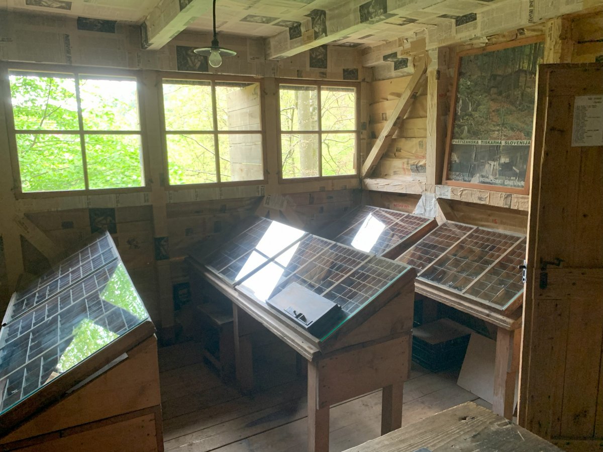 ALL the letters, sets and ink printing equipment is still here and the walls are insulated with newspapers.. ALL the letters, sets and ink printing equipment is still here and the walls are insulated with newspapers..