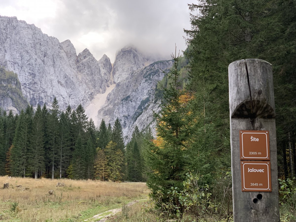 Mt Jalovec was cloud topped today, but is one of the most beautiful mountains in Slovenia..