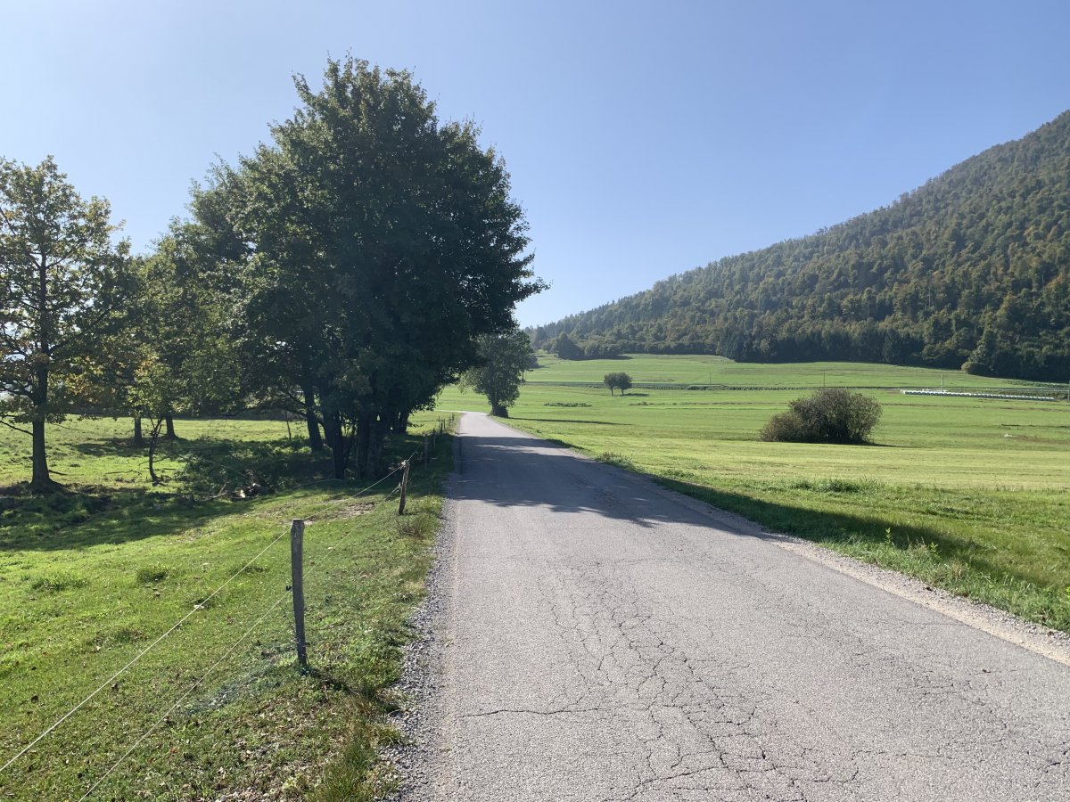 Find this quiet road that goes from Palnina to Laze and you are already crossing the lake..