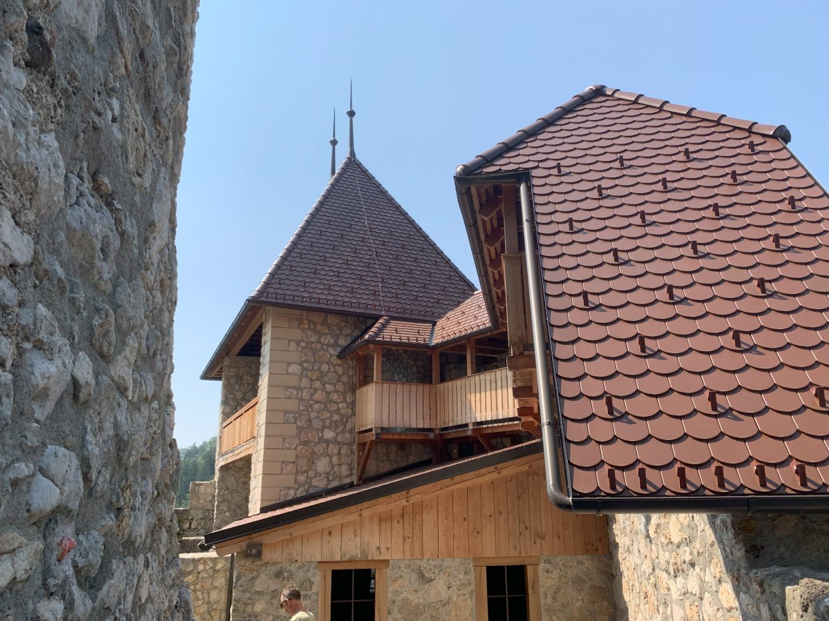 Stunning workmanship and a handy mini ski slope in the winter..