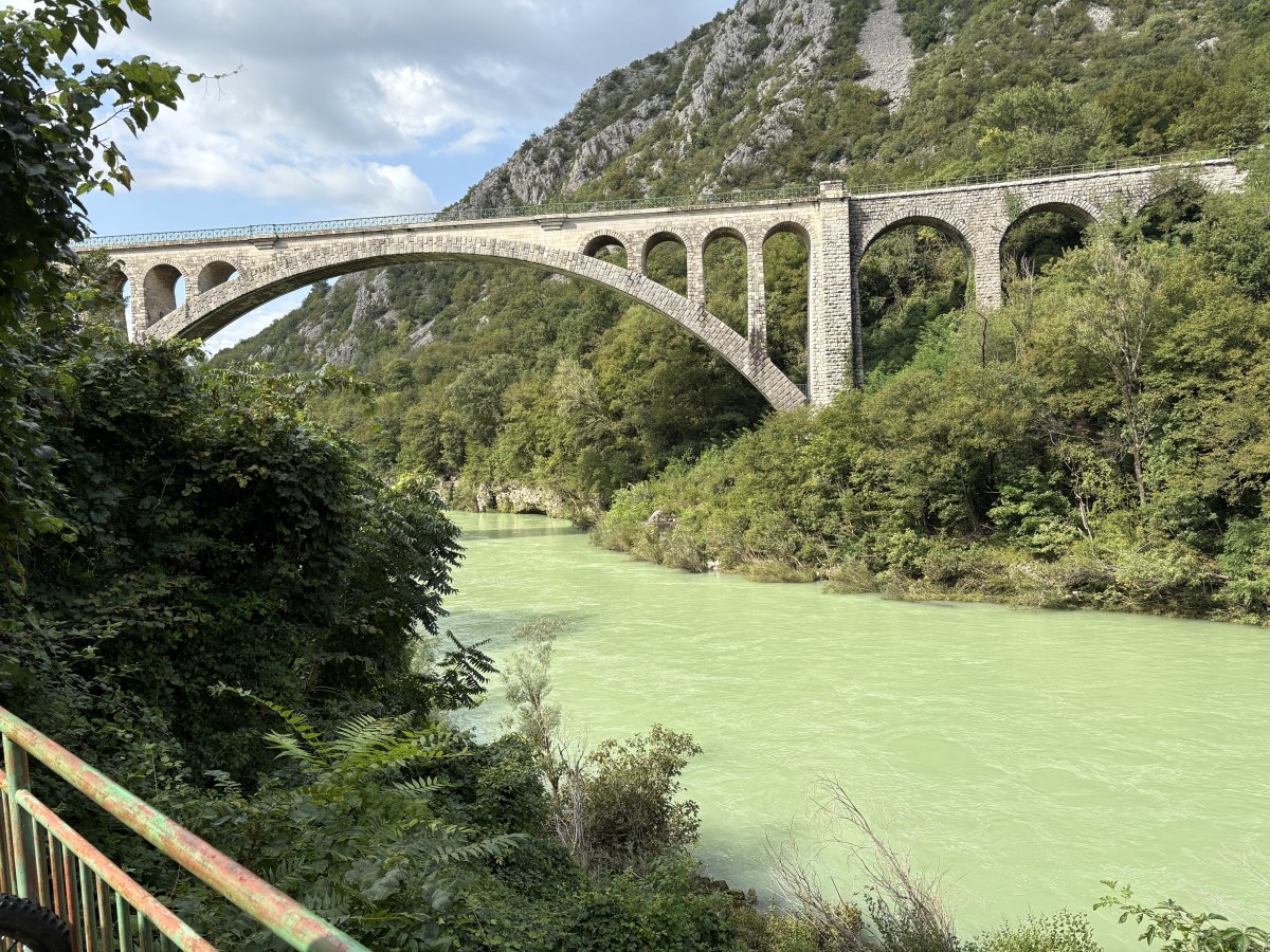 The Solkan Bridge is the longest stone built arched railway bridge in the world.. The Solkan Bridge is the longest stone built arched railway bridge in the world..