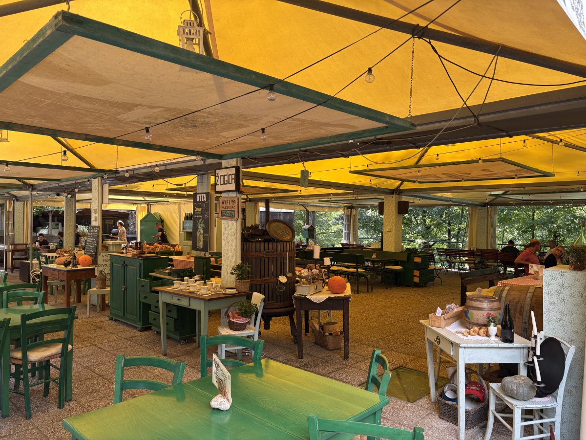 We booked a table here at the riverside restaurant Osterija Zogica for our return.. We booked a table here at the riverside restaurant Osterija Zogica for our return..
