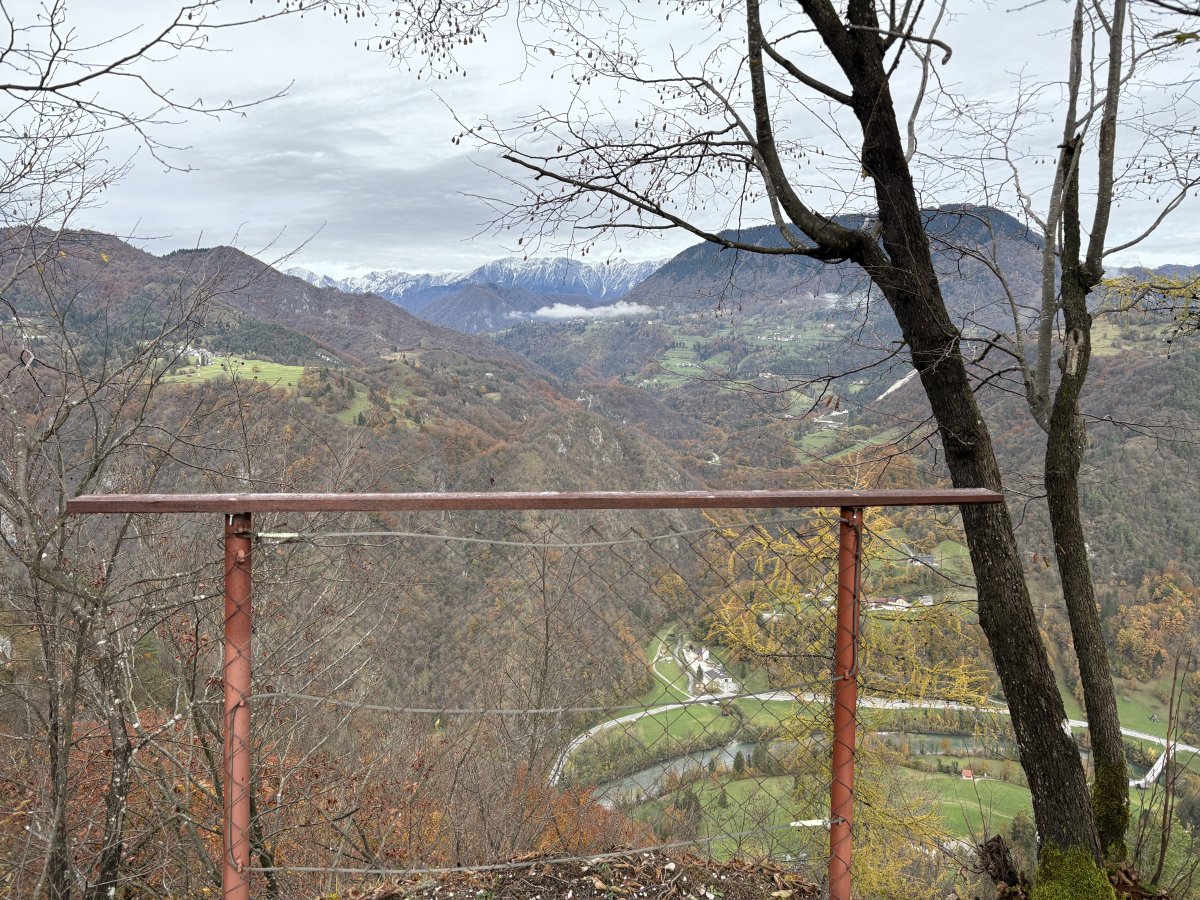 Epic view of the Idrica river flowing from Idrija to Most na Soca and the Julian Alps.. Epic view of the Idrica river flowing from Idrija to Most na Soca and the Julian Alps..