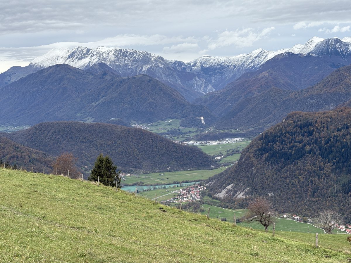 Viewpoint from above Most na Soci of the Soca river, Tolmin and the Julian Alps.. Viewpoint from above Most na Soci of the Soca river, Tolmin and the Julian Alps..