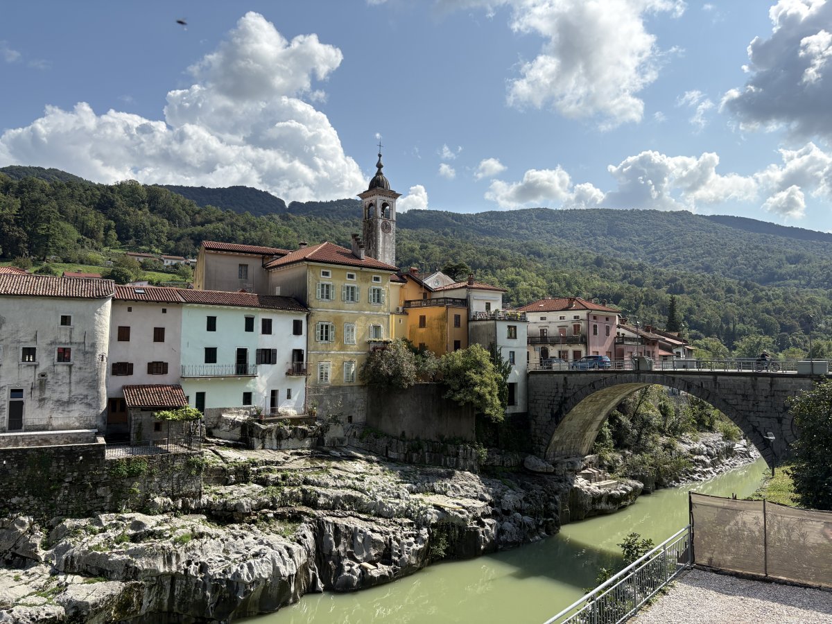 Swap the Manchester Ship Canal for Kanal, a stunning village sat on top of the Soca river, exactly one hour from the Lodge..