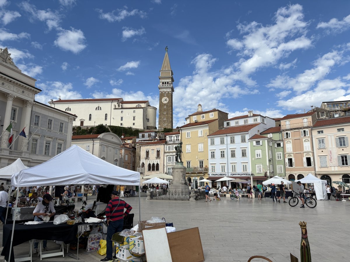 This is Slovenia's Blackpool.. Pretty Piran on the Mediterranean coast just a short hop from the Lodge..