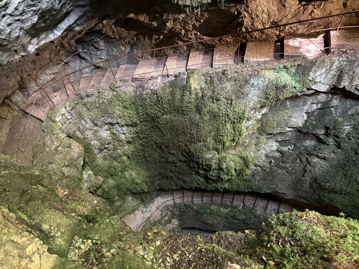 You could imagine how people in the old days thought the Devil lived down here at Dimnice Cave..