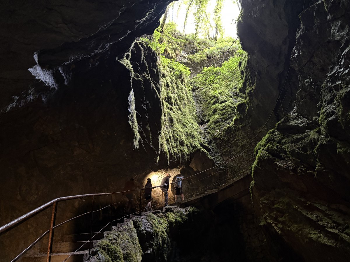 What about this for an entrance and exit to a cave at Dimnice.. The first explorers were lowered down here with ropes..