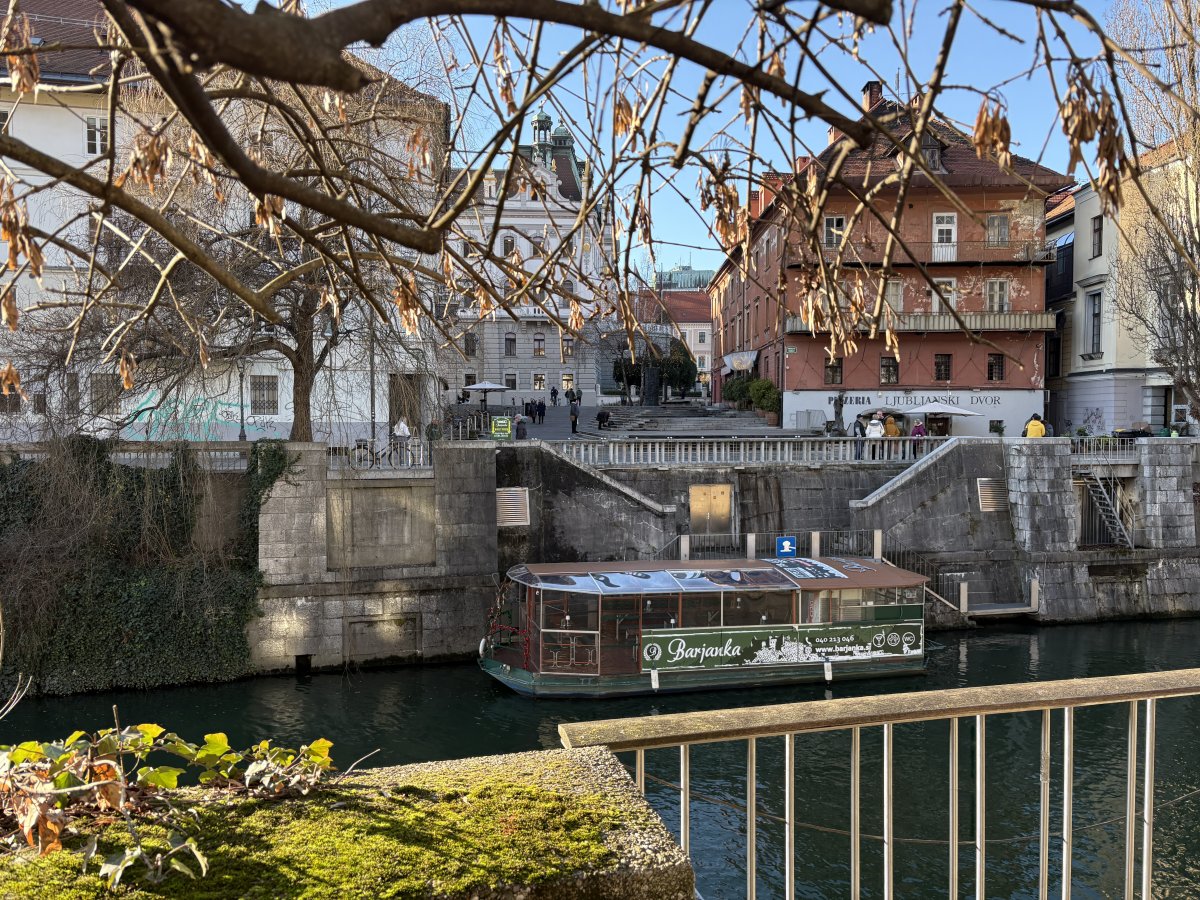 Ljubljana.. Boat tours on the Ljubljanica river..