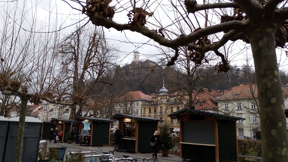 Ljubljana.. The Castle sits on top of a hill above the centre..