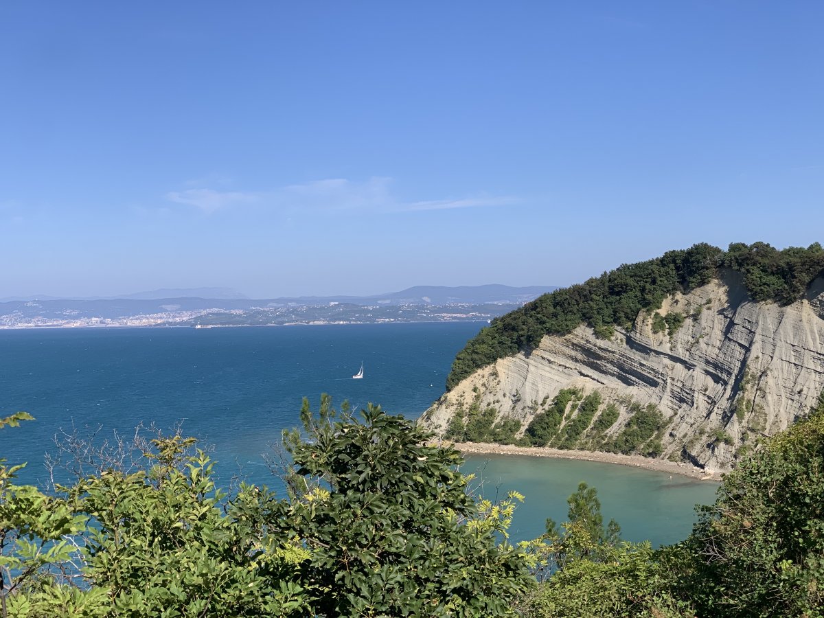 A surprisingly spectacular hidden cove on the Green Slovenian coastline..