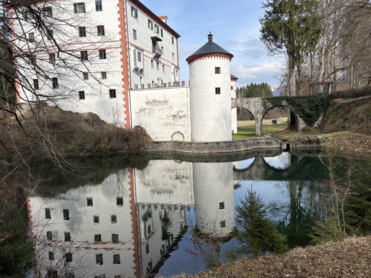 A moat, drawbridge, towers, battlements.. what on earth else could you want in a castle..