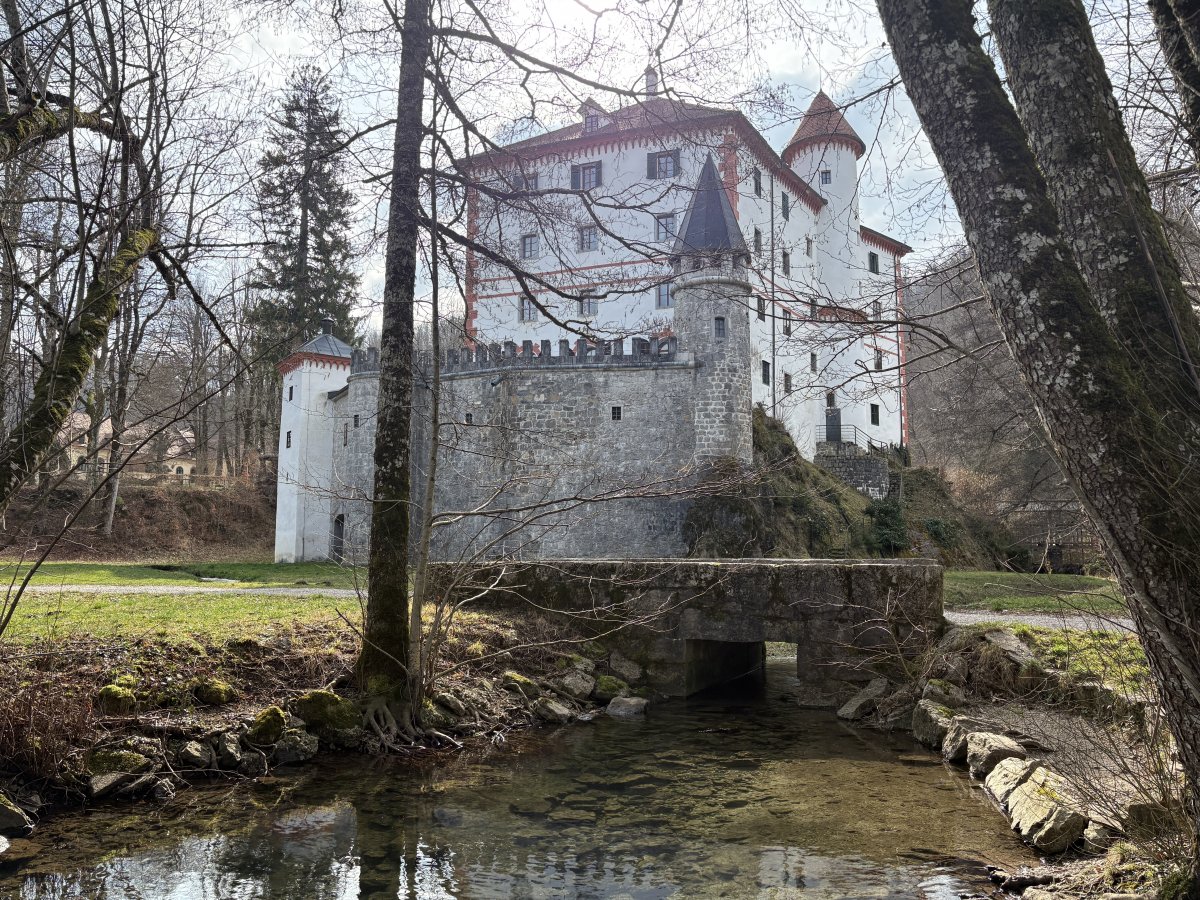 The river circles the castle and there is a huge park where you can walk around the grounds..