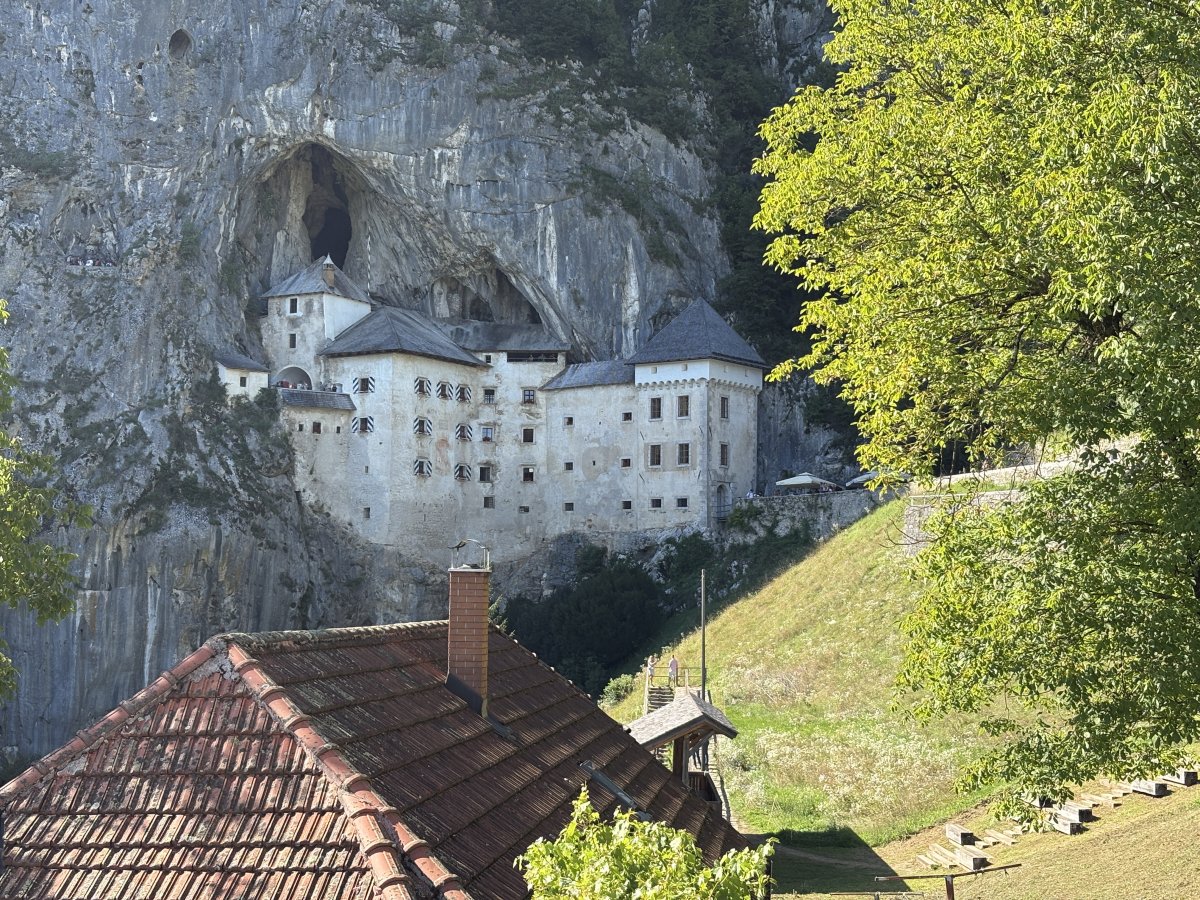 Fairytale Castles, Predjama and this view is just a 40 min walk DIRECT from the Lodge..
